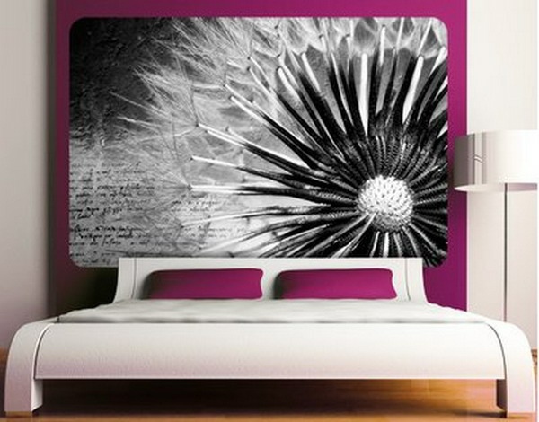 Farebná fototapeta spálne do fialovej steny Fototapeta Fialová nástenná spálňa