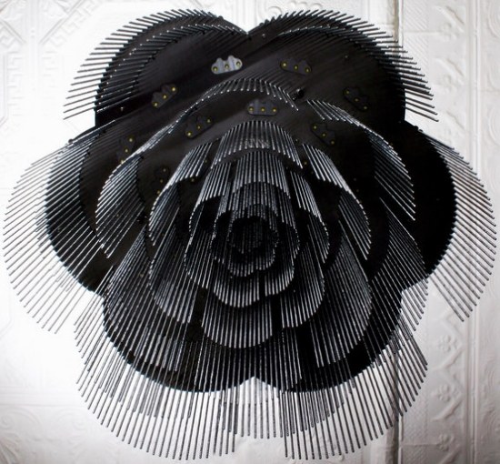 svetelný dizajn luster z vŕbovej ruže čierny