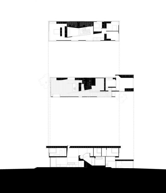 architektonický plán kresba moderný dizajnér plážový dom na pláži Bondi