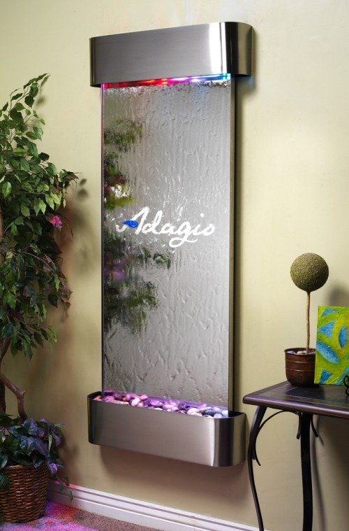 elegantná vodná stena interiérovej fontány Adagio Vodná stena interiérovej fontány Adagio