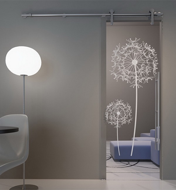 otc posuvné sklenené dvere-biely vzor kvetinový