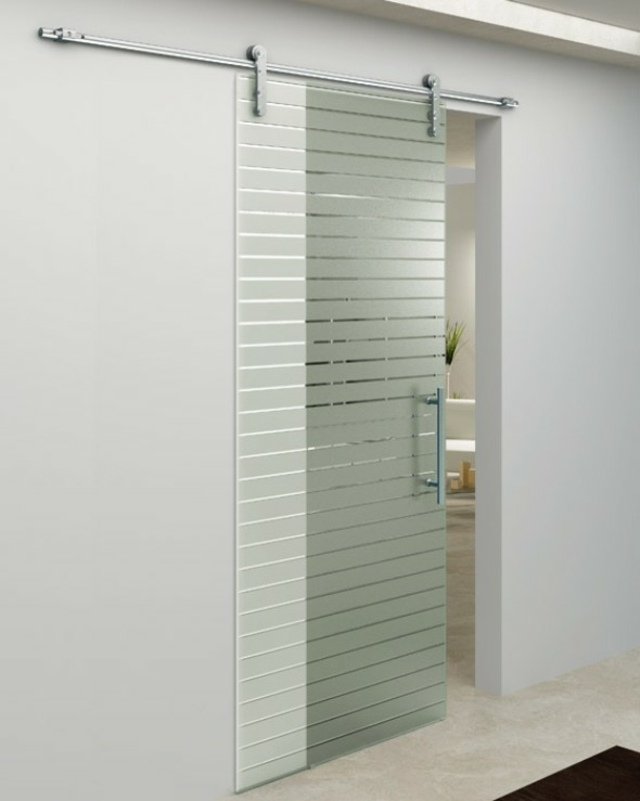 posuvné sklenené dvere so štruktúrou Sklenené dvere na posúvanie s pruhmi