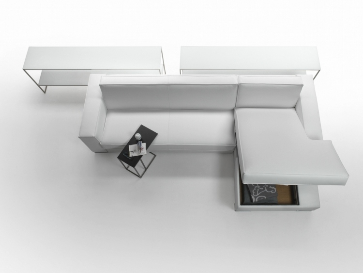 Rozkladacia pohovka s posteľou box-rem-bed box-rohová sedačka-rohová gauč-biela-veľká