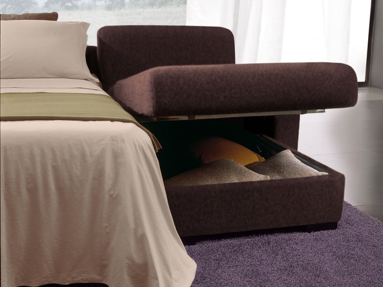 skvelá funkcia šetriaca priestor - boxy na posteľ Rozkladacia pohovka s posteľným boxom -elko-posteľové boxy-funkčné-bordo-praktické