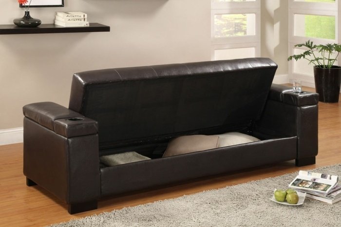 Kožená sedačka s úložným priestorom