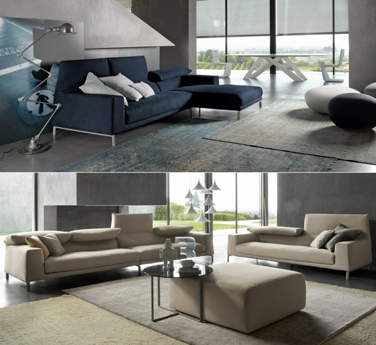 Rozkladacie pohovky malá obývacia izba sivá béžová obývacia izba nápady na bývanie