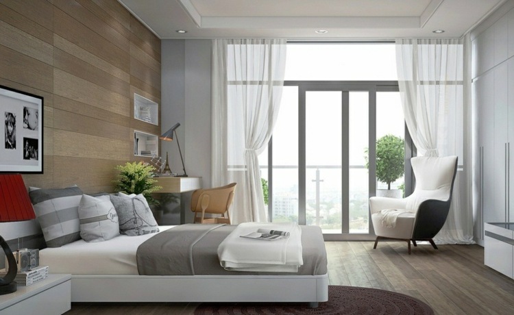 Nápady do spálne drevená podlaha okrúhly koberec