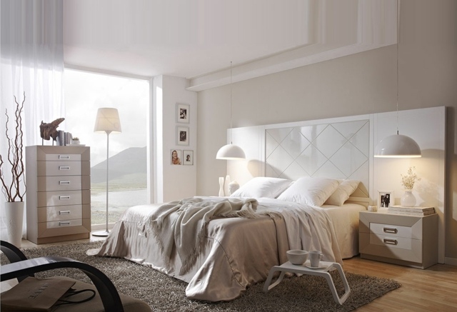 Dokončené nápady na výzdobu spálne Nápady na nábytok úplne biele moderné