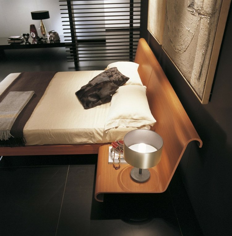 Nápady na spálňu nočný stolík z drevenej kráľovskej veľkosti