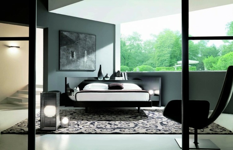 Nápady do spálne 2015 stolička stojacia lampa nástenná maľba