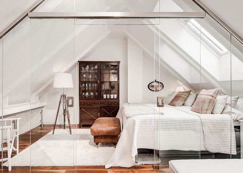 Spálňa-nápady-biela-vinobranie-nábytok-lampa