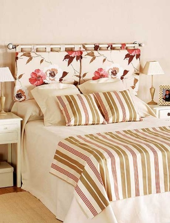 čalúnené vankúše kvety nápady na čelo postele, aby ste sa ocitli v spálni