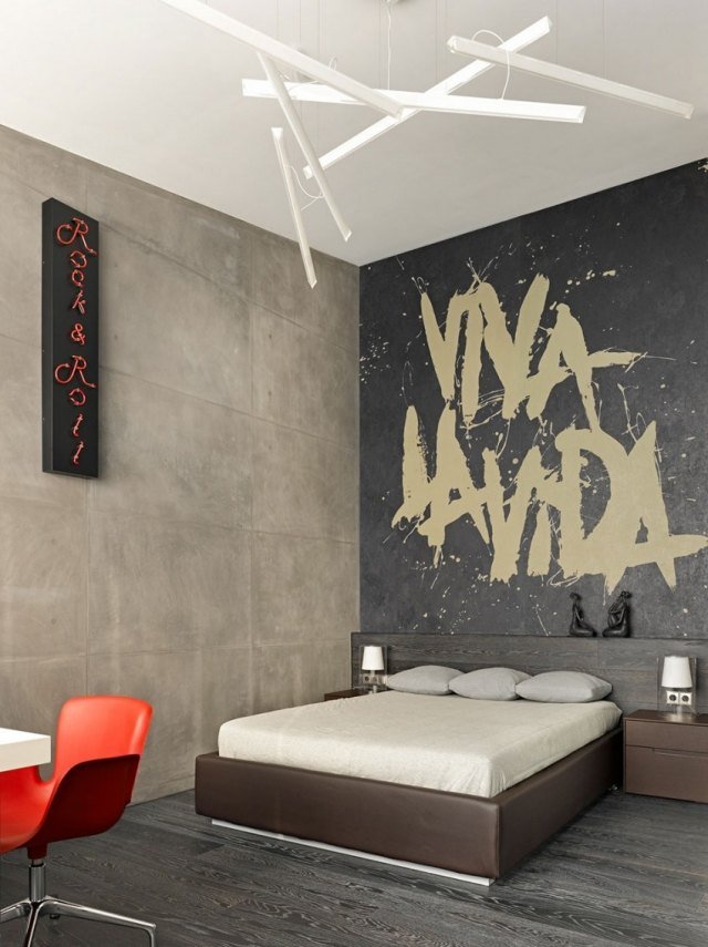 spálňa moderný dizajn steny tmavá drevená podlaha spálňa-moderný-stenový-dizajn-tmavá-drevená podlaha