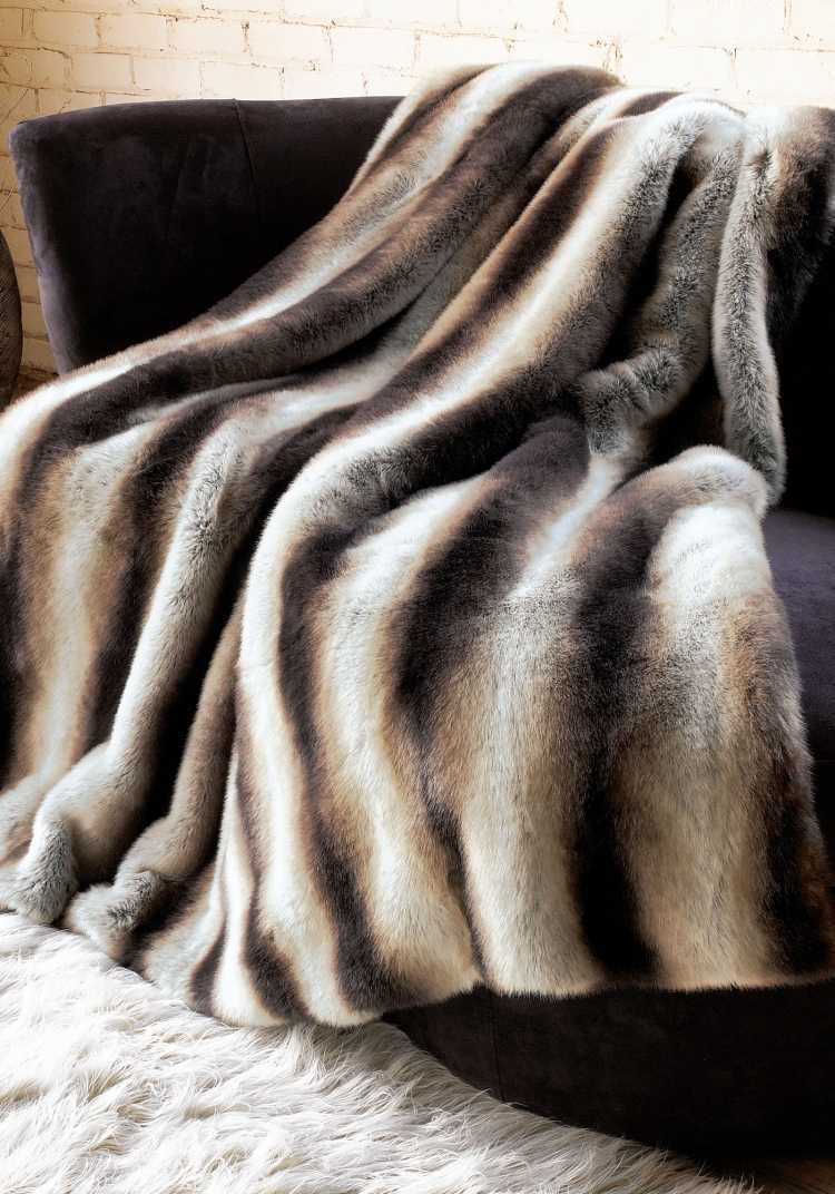 útulný prehoz vyrobený z činčily umelej kožušiny prikrývka-činka-činčila-umelá-kožušina-vzor