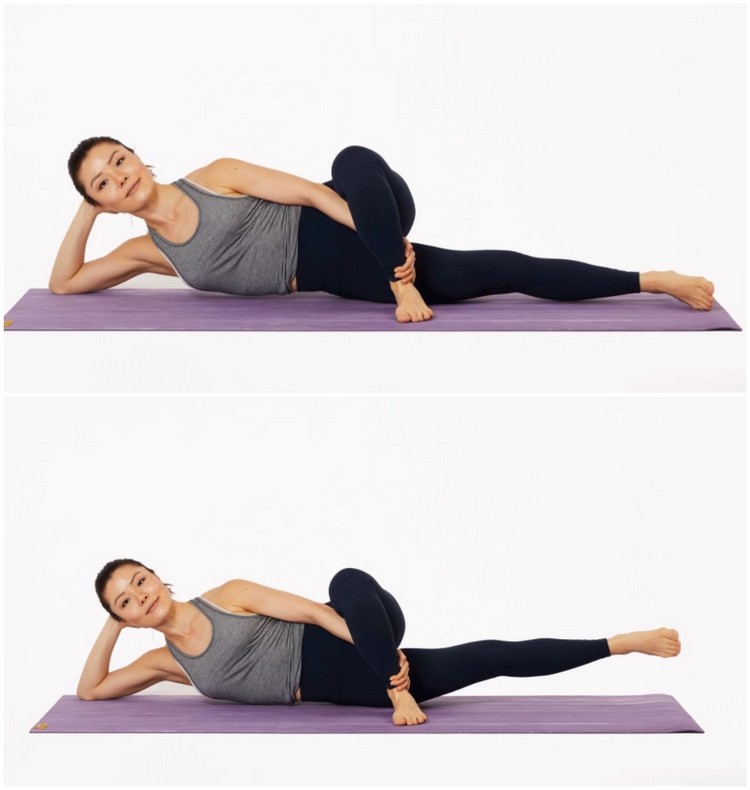 Cvičenie bočných nôh sa zvyšuje pre vnútorné stehná