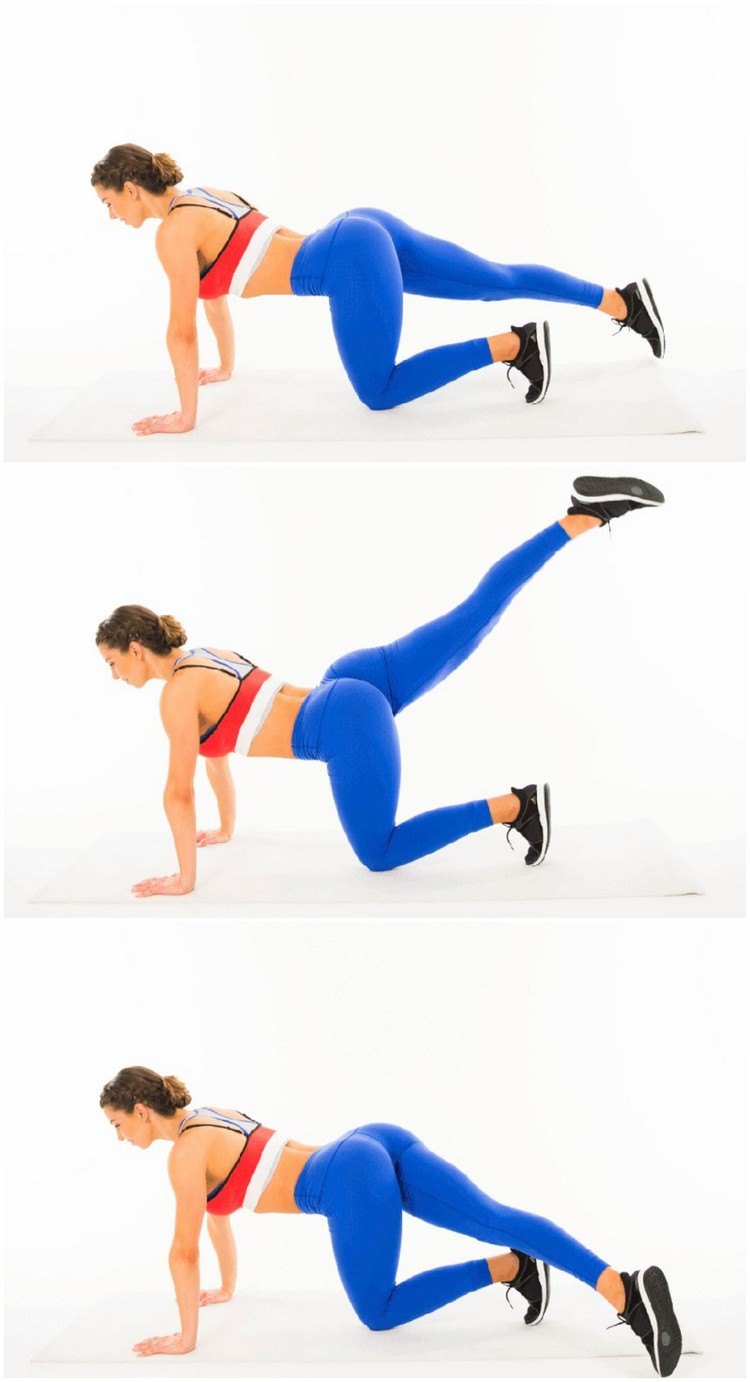 Vykonávanie dúhových kopov na stehná a zadok