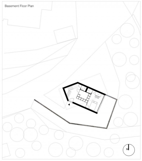 projekt domu v suteréne v minimalistickom štýle