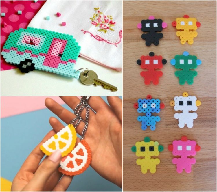 kľúčenka-urob si sám-železo-korálkový kľúč-ufos-ovocný plátok-táborník