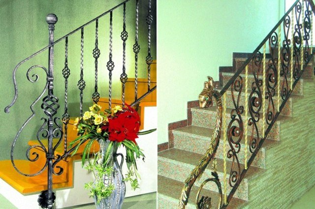 Tiež v obytných budovách - mramorové vstupné schody a zábradlie s dračou hlavou dve klasické interiérové schody mramorové drevené stupne dosky z tepaného zábradlia