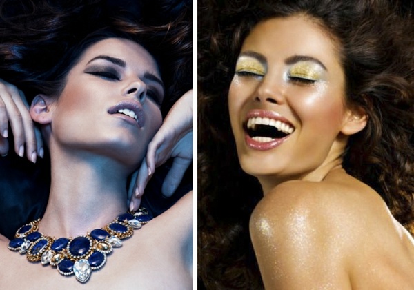 Nápady na líčenie pre silvestrovské oči párty kráľovná trblietavé čiastočky zelené