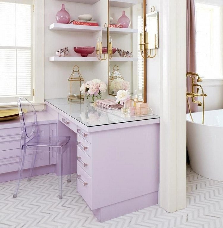 DIY dekorácia toaletného stolíka tipy na zariadenie malej spálne líčidlo