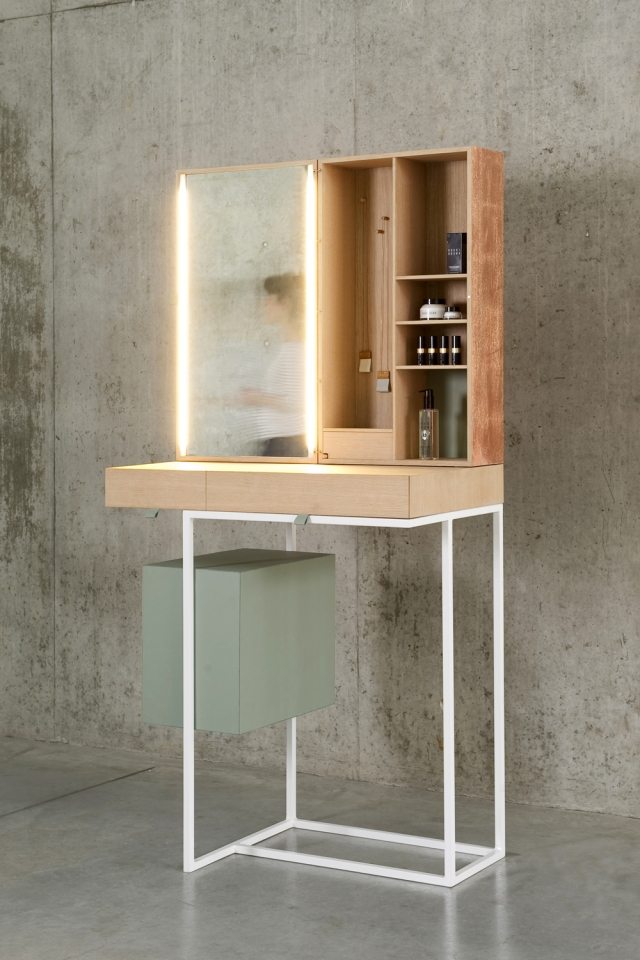 toaletný stolík toaletný stolík so zrkadlovým dizajnom úložného priestoru