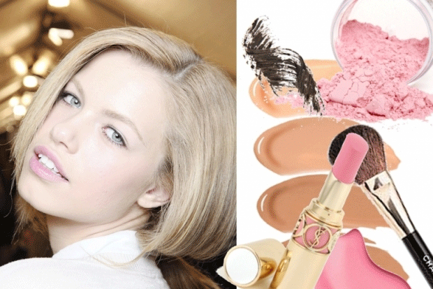 trendy líčenia jar svetlo ružové nuansy modré oči