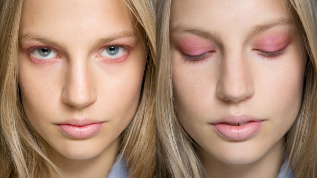 Trendy v líčení pre jarné hbz žiarivo ružové pastelovo modré oči