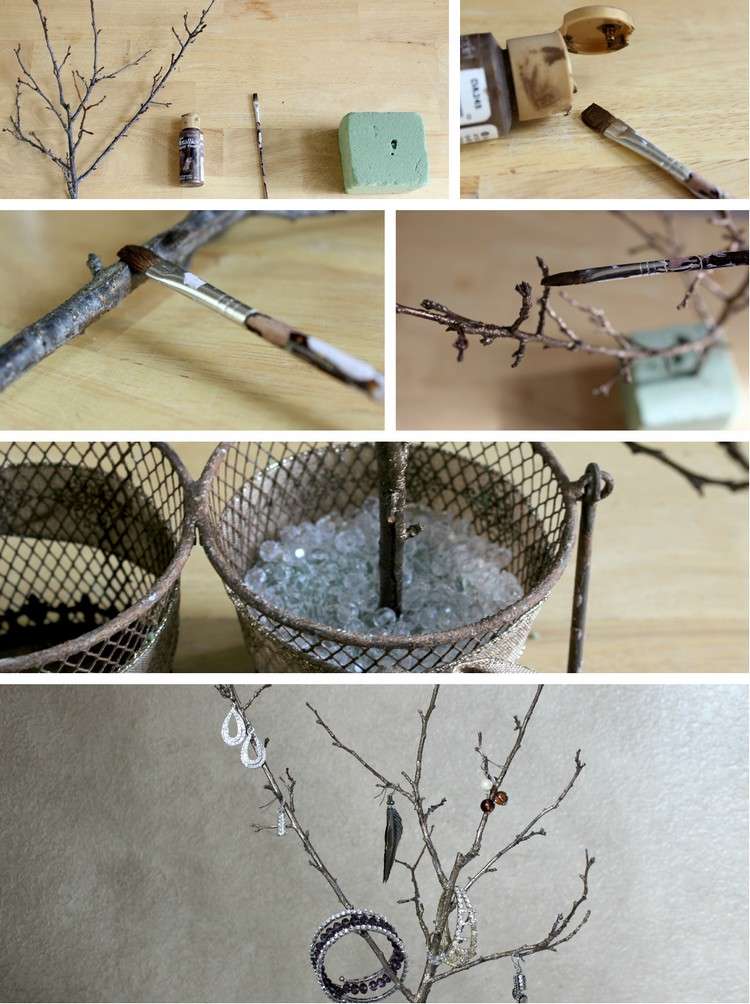 Úložisko šperkov-urob si sám-konáre stromov