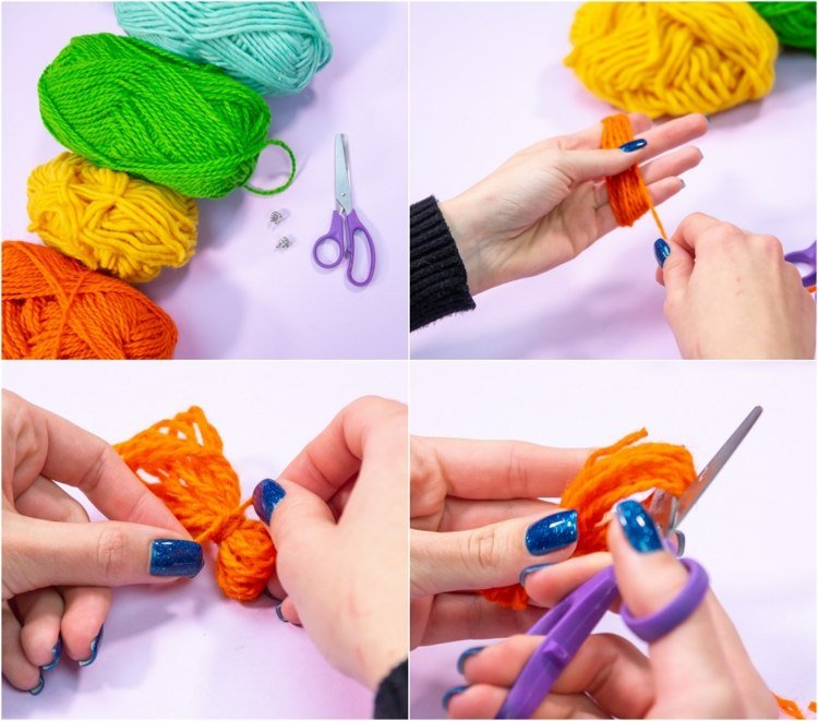 šperky pre deti drotársky náhrdelník vlnené farebné strapce tvary