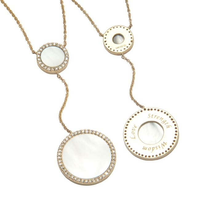 Náhrdelník z bieleho zlata prívesok kruh sladká správa