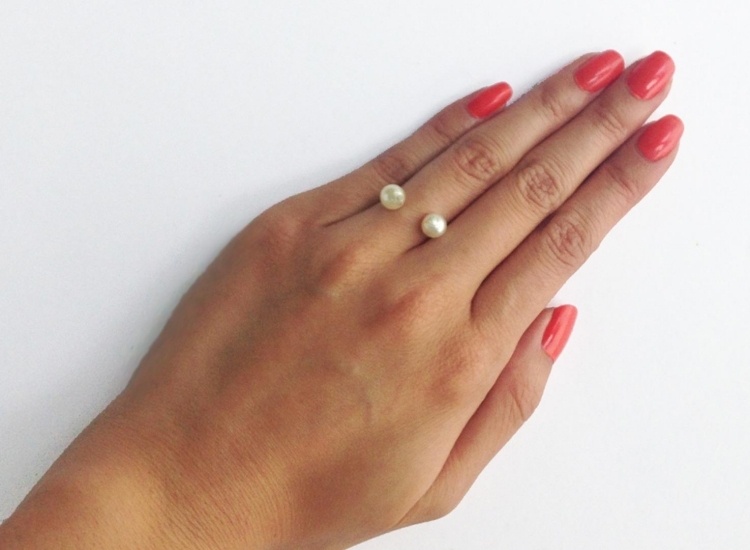 šperk-vyrob si-drôt-štýlový-perlový-prsteň