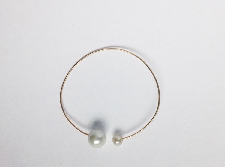 Vyrobte si šperky sami drôtený náramok-veľká-malá-perla