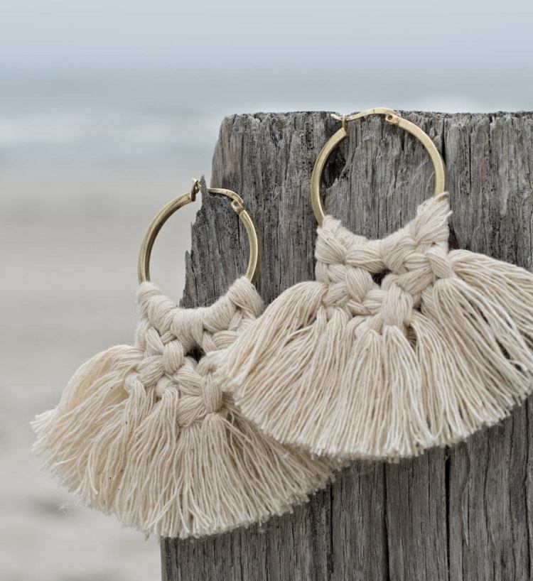DIY náušnice macrame pre elegantné šperky