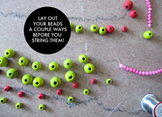 Drevené korálky-zeleno-ružové