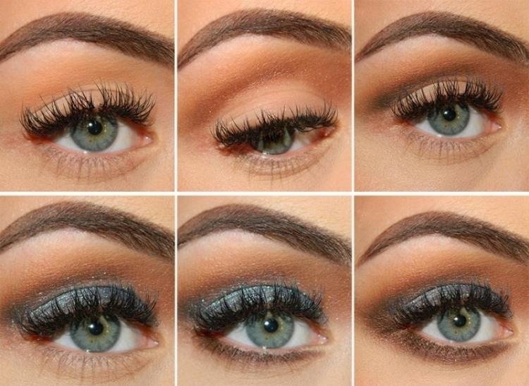 trik - nalíčte oči rovnakými farbami ako farba očí nalíčené oči-falošné riasy-prirodzený vzhľad-farby očí