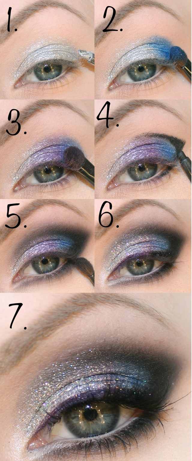 Mejkapové oči napodobňujú trblietavé večerné líčenie Líčenie-oči-imitácia-večer-líčenie-trblietanie