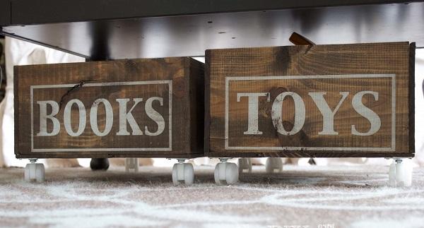 nápady na skladovanie drevené boxy kotúče štítkov