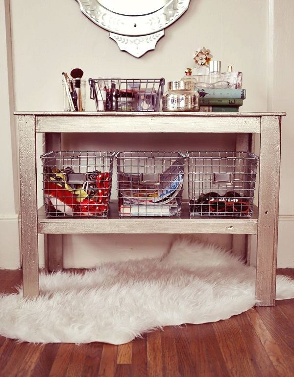 nápady na skladovanie časopisy o slnečných okuliaroch z drôteného koša