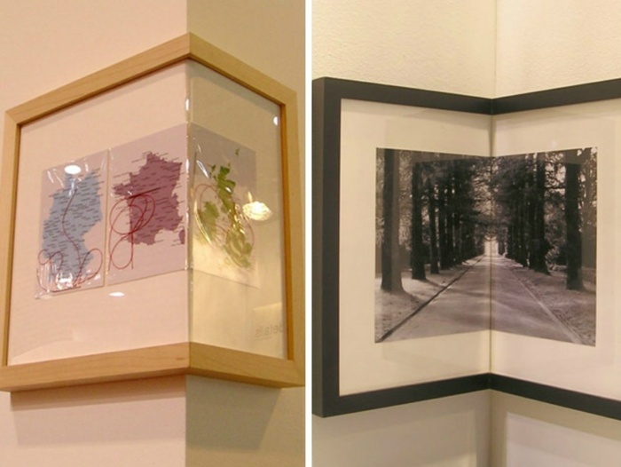 optický klam alebo originálny nápad Rám obrazu chodba s rohovou stenou