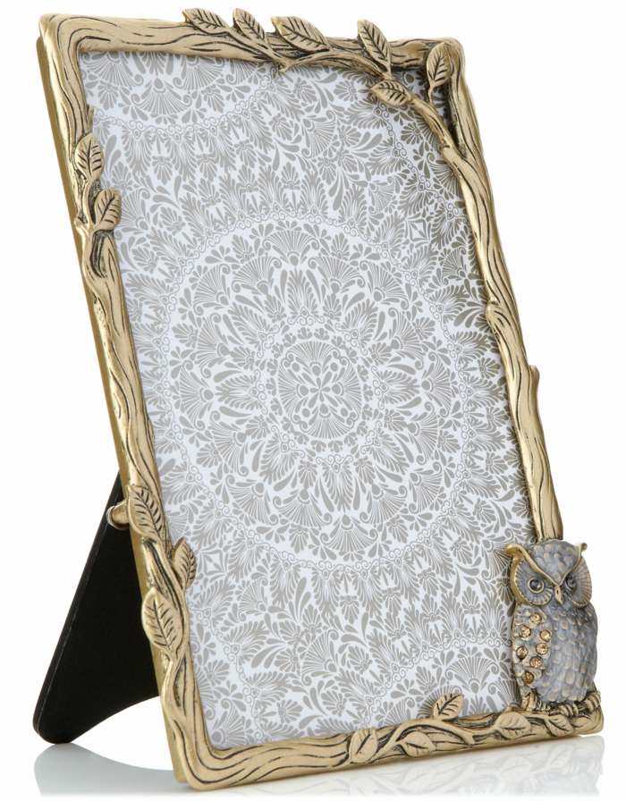 Rám obrazu so sovičkou do priestoru na spanie alebo do detskej izby rám obrazu so sovou v zlatej farbe