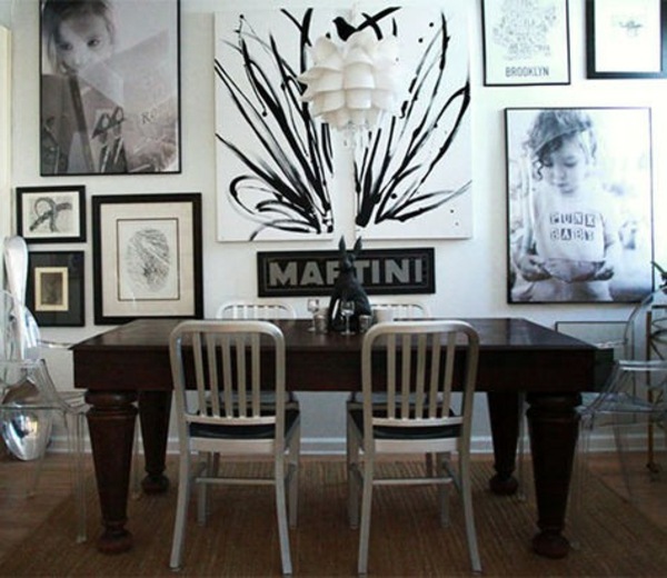 Obrazová dekorácia steny v jedálni