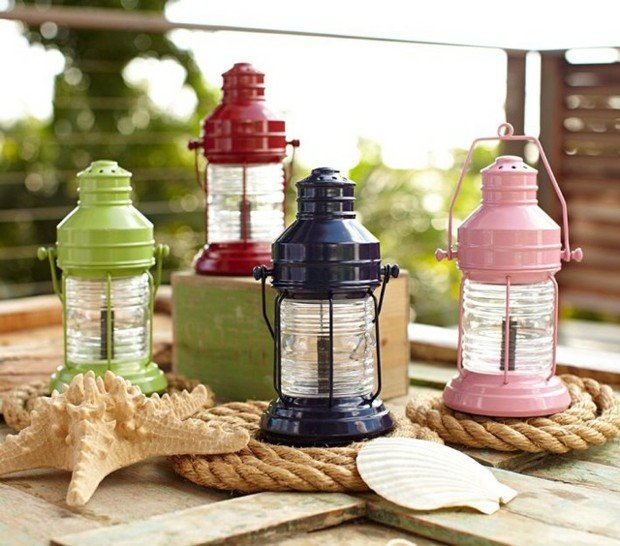 Nápady na dekoráciu svetlé farby aranžovanie laná hviezdice