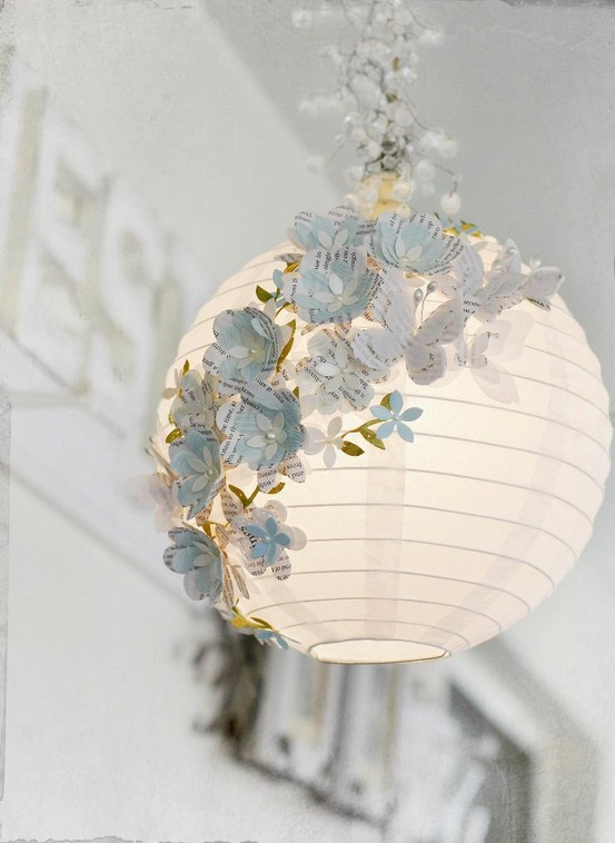 ikea okrúhla papierová lampa zdobená kvetmi ikea-okrúhly papier-lampa-zdobené-kvety