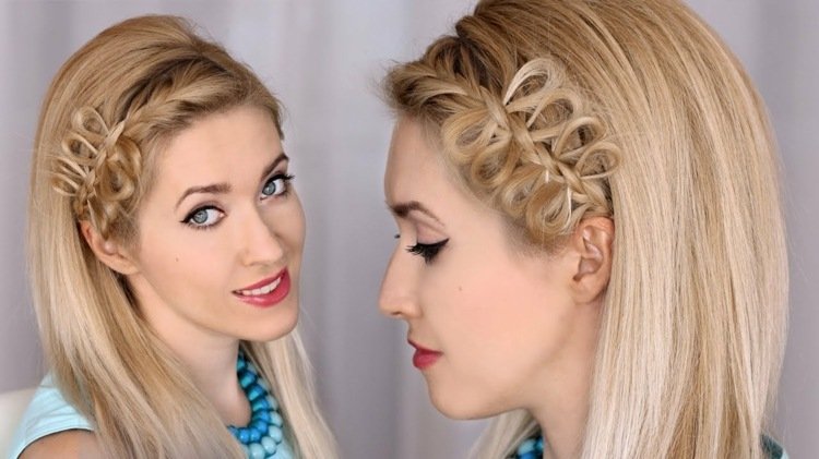 Zapleťte originálny vrkoč párty účesy originál-dámy-pony-zapletanie