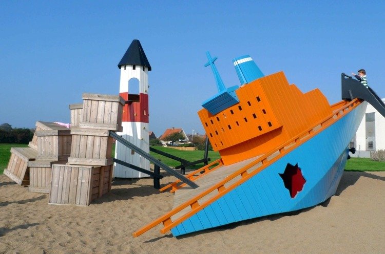 veža lode krásne detské ihriská pre deti vonku