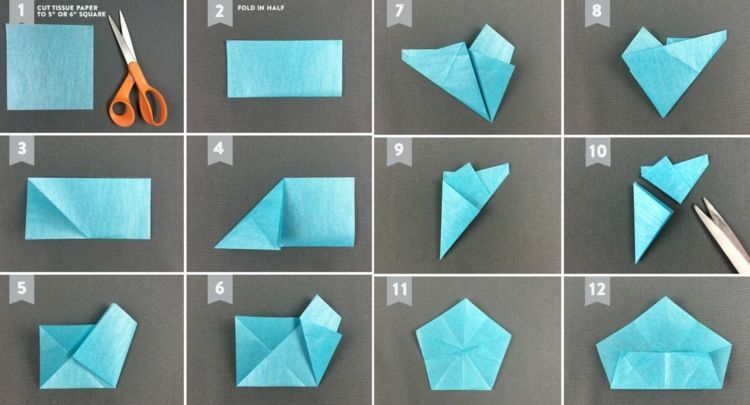 hviezdy drotár deti origami hodvábny papier svetlo modrý návod