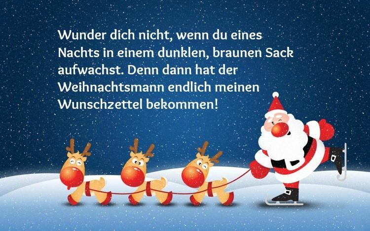 zábavné vianočné príslovie - obrázok so Santa Clausom a sobmi pekné-vianočné pozdravy-vtipné-vtipné-priateľ-priateľka-santa-claus-darček