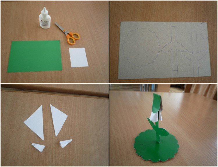 snežienka-drotár-skladací-papier-šablóna-stavebný papier