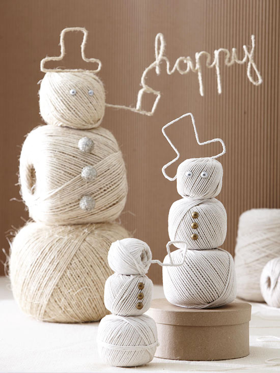 dvojčatá nápady dekorácie snehuliakov vlnená priadza Vianoce vlnené dvojčatá snehuliaci dekorácia zimné Vianoce